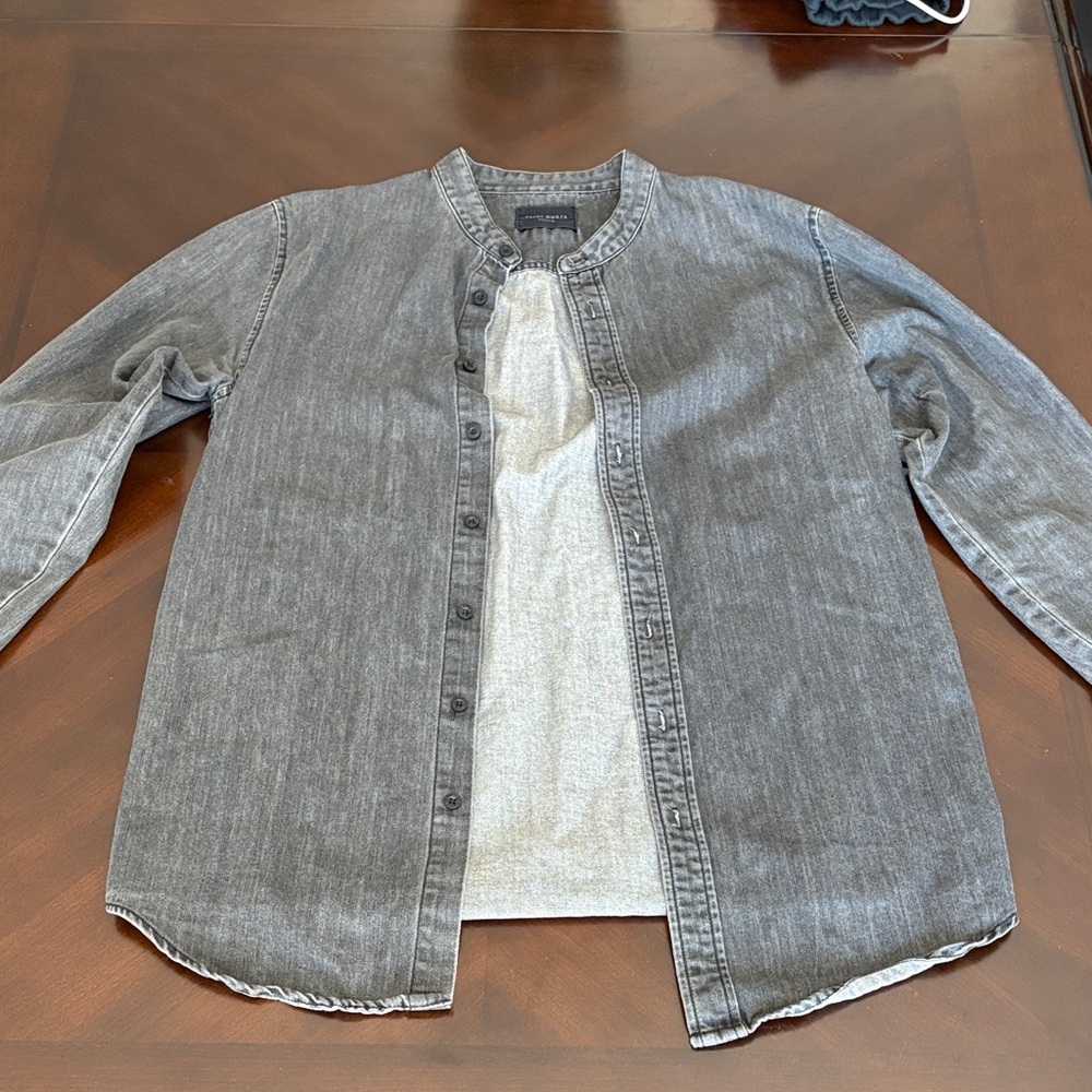 Men's Gray Denim Saint Shirt